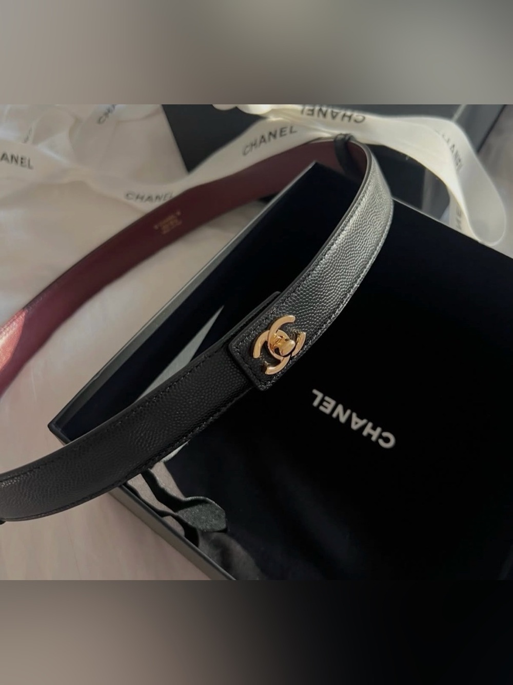Rare CHANEL fall 26 collection Black Leather Belt